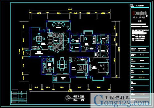 精品家装施工系列 长沙上海城4房全套施工图纸 效果图 欧式